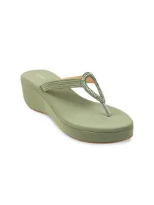 Mochi Embellished Open Toe Wedge Heels