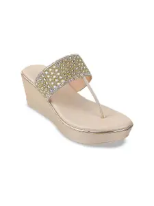 Mochi Woven Design Embellished Wedge