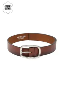 U.S. Polo Assn. Men Brown Genuine Leather Belt