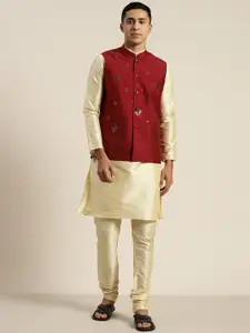 SOJANYA Regular Mirror Work Kurta with Churidar