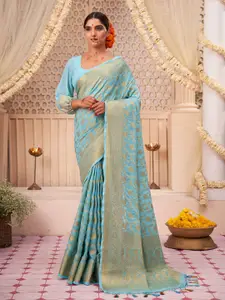 Vardha Floral Woven Design Poly Georgette Banarasi Saree