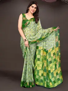 KALINI Floral Printed Poly Chiffon Saree