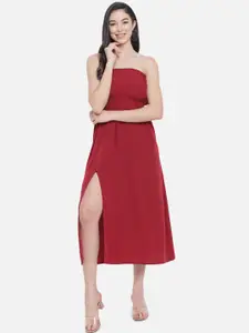 ALL WAYS YOU Strapless Crepe A-Line Midi Dress