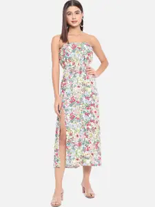 ALL WAYS YOU Floral Print Crepe A-Line Midi Dress