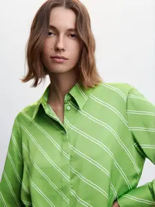 MANGO Women Horizontal Striped Casual Shirt