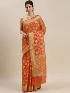 Geroo Jaipur Floral Woven Design Zari Pure Silk Kota Saree