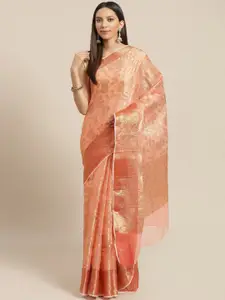 Geroo Jaipur Floral Woven Design Zari Pure Silk Kota Saree