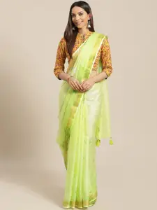 Geroo Jaipur Tie and Dye Zari Art Silk Kota Saree With Tassel