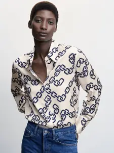 MANGO Women Opaque Printed Casual Shirt