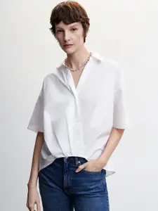 MANGO Women White Opaque Casual Shirt