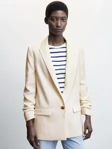 MANGO Sustainable Notched Lapel Casual Single-Breasted Blazer