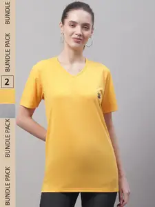 MACK JONNEY Pack Of 2 V-Neck Cotton T-Shirts