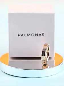 PALMONAS Men Rose Gold-Plated Stainless Steel Finger Ring