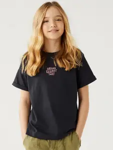 Marks & Spencer Girls Round Neck Cotton T-shirt