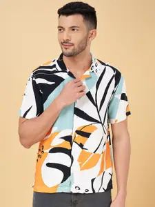 People Abstract Printed Slim Fit Casual Shirt