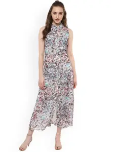 StyleStone Women White Printed Maxi Dress