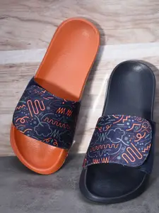 EXTRIMOS Men Printed Adjustable Strap Lightweight Synthetic Sliders