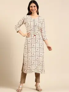 SHOWOFF Geometric Prtinted Gotta Patti Kurta