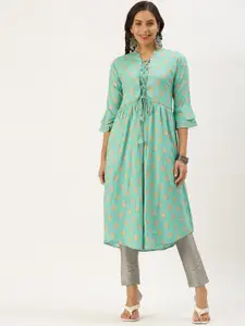 SHOWOFF Ethnic Motifs Printed Bell Sleeves Kurta