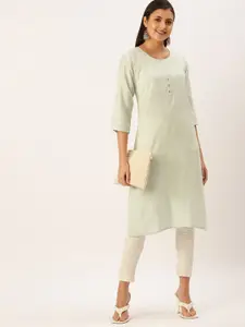 SHOWOFF Round Neck Straight Kurta