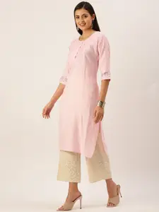 SHOWOFF Geometric Printed Round Neck Straight  Kurta