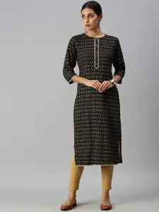 SHOWOFF Geometric Printed Gotta Patti Kurta