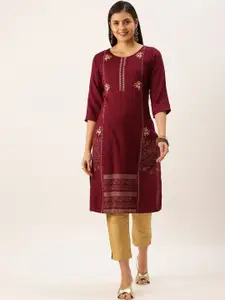 SHOWOFF Floral Printed Jacquard Kurta
