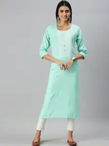 SHOWOFF Striped Thread Work Kurta