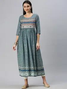 SHOWOFF Ethnic Motifs Printed Thread Work Kurta