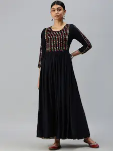 SHOWOFF Ethnic Motifs Embroidered Mirror Work Kurta