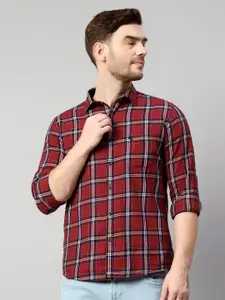 Cantabil Tartan Checks Cotton Casual Shirt