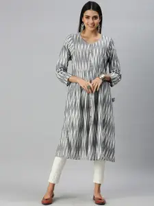 SHOWOFF Chevron Printed A-Line Kurta