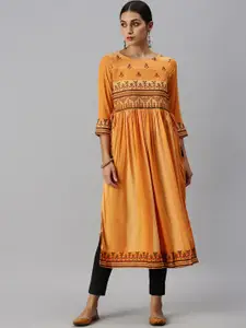 SHOWOFF Ethnic Motifs Embroidered Thread Work Kurta