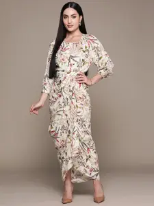 aarke Ritu Kumar Floral Print Puff Sleeve Maxi Dress