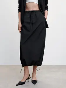 MANGO Solid Parachute Midi Skirt