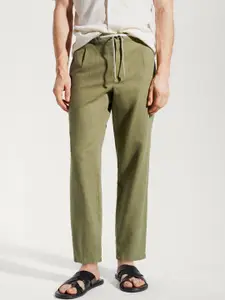 MANGO MAN Linen Cotton Comfort Fit Trousers
