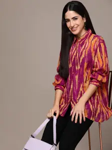 Ritu Kumar Comfort Tailored Fit Opaque Printed Casual Shirt With Inner