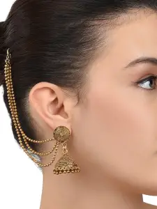 Zaveri Pearls Gold-Plated Dome Shaped Jhumkas