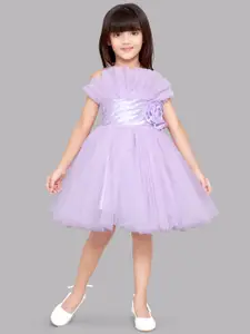 Pink Chick Girls Ruffled Tulle Net Fit & Flare Midi Dress