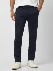 V Dot Men Slim Fit Mid-Rise Trousers