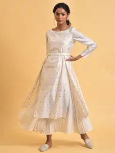 W Floral Embroidered Ethnic A-Line Maxi Dress