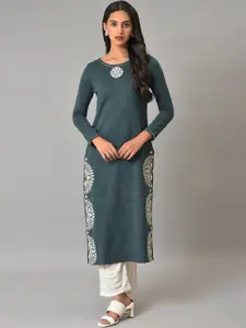 W Ethnic Motifs Printed Acrylic Kurta