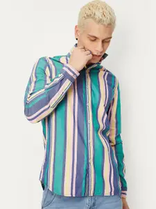 max Men Striped Pure Cotton Regular Fit Casual Shirt