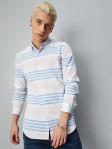 max Men Horizontal Striped Pure Cotton Casual Shirt