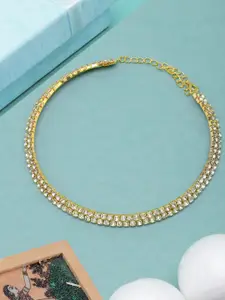 DressBerry Gold-Plated Stone Studded Choker Necklace