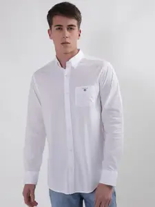 GANT Classic Broadcloth Button Down Collar Opaque Cotton Casual Shirt