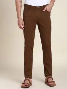 Dennis Lingo Men Cotton Comfort Mid-Rise Slim Fit Trousers