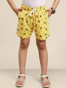 Kids Ville Girls Mickey And Friends Printed Cotton Shorts