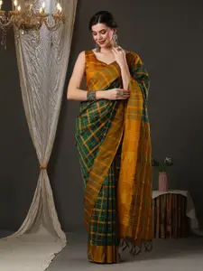 Saree mall Checks Silk Blend Saree
