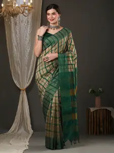 Saree mall Checks Silk Blend Saree